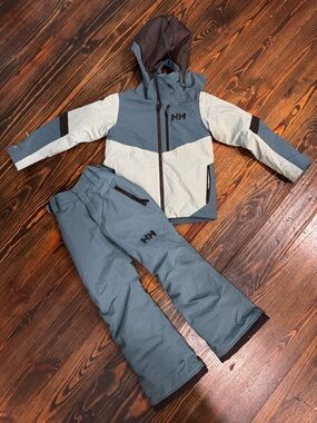 Helly Hansen Two-Tone Blue Ski Jacket & Pants Set Junior Size 10